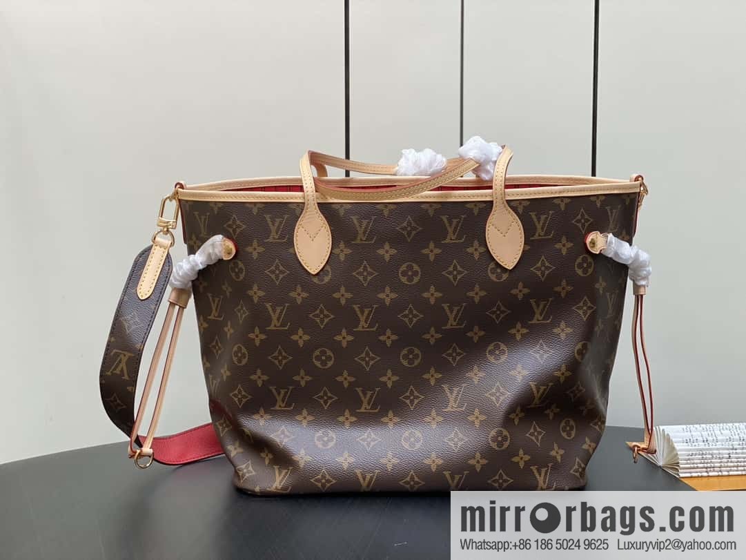 [Original order boutique] M12096 old flower red, double-sided available, variable code chip version, shopping bag series NEVERFULL medium handbag