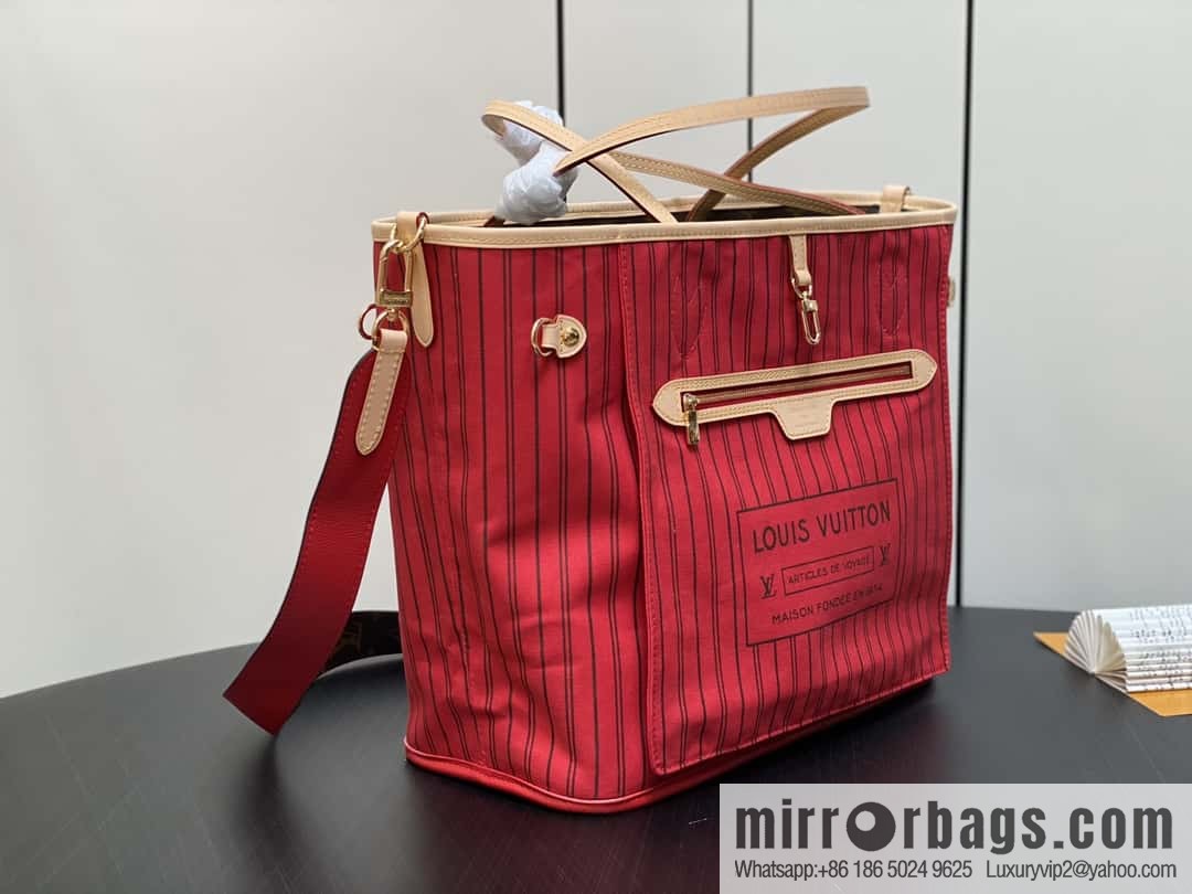 [Original order boutique] M12096 old flower red, double-sided available, variable code chip version, shopping bag series NEVERFULL medium handbag