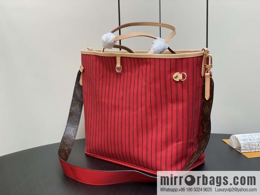 [Original order boutique] M12096 old flower red, double-sided available, variable code chip version, shopping bag series NEVERFULL medium handbag