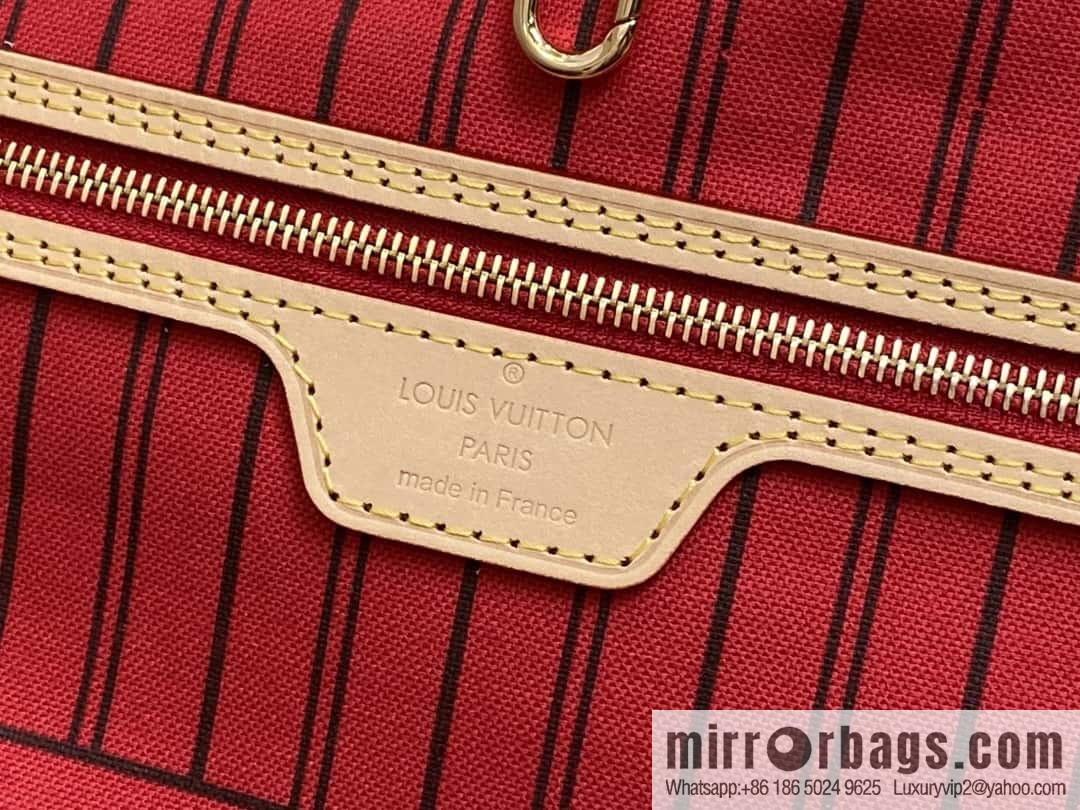 [Original order boutique] M12096 old flower red, double-sided available, variable code chip version, shopping bag series NEVERFULL medium handbag