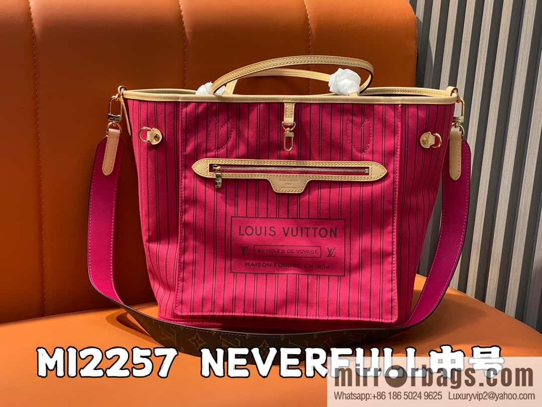 [Original order boutique] M12257 presbyopia plum red, available on both sides, variable code chip version, shopping bag series NEVERFULL medium handbag