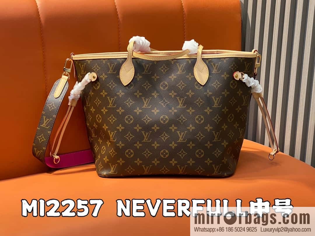 [Original order boutique] M12257 presbyopia plum red, available on both sides, variable code chip version, shopping bag series NEVERFULL medium handbag