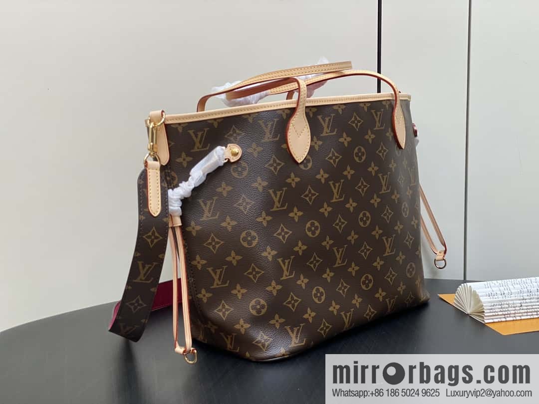 [Original order boutique] M12257 presbyopia plum red, available on both sides, variable code chip version, shopping bag series NEVERFULL medium handbag