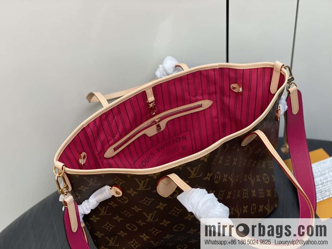 [Original order boutique] M12257 presbyopia plum red, available on both sides, variable code chip version, shopping bag series NEVERFULL medium handbag