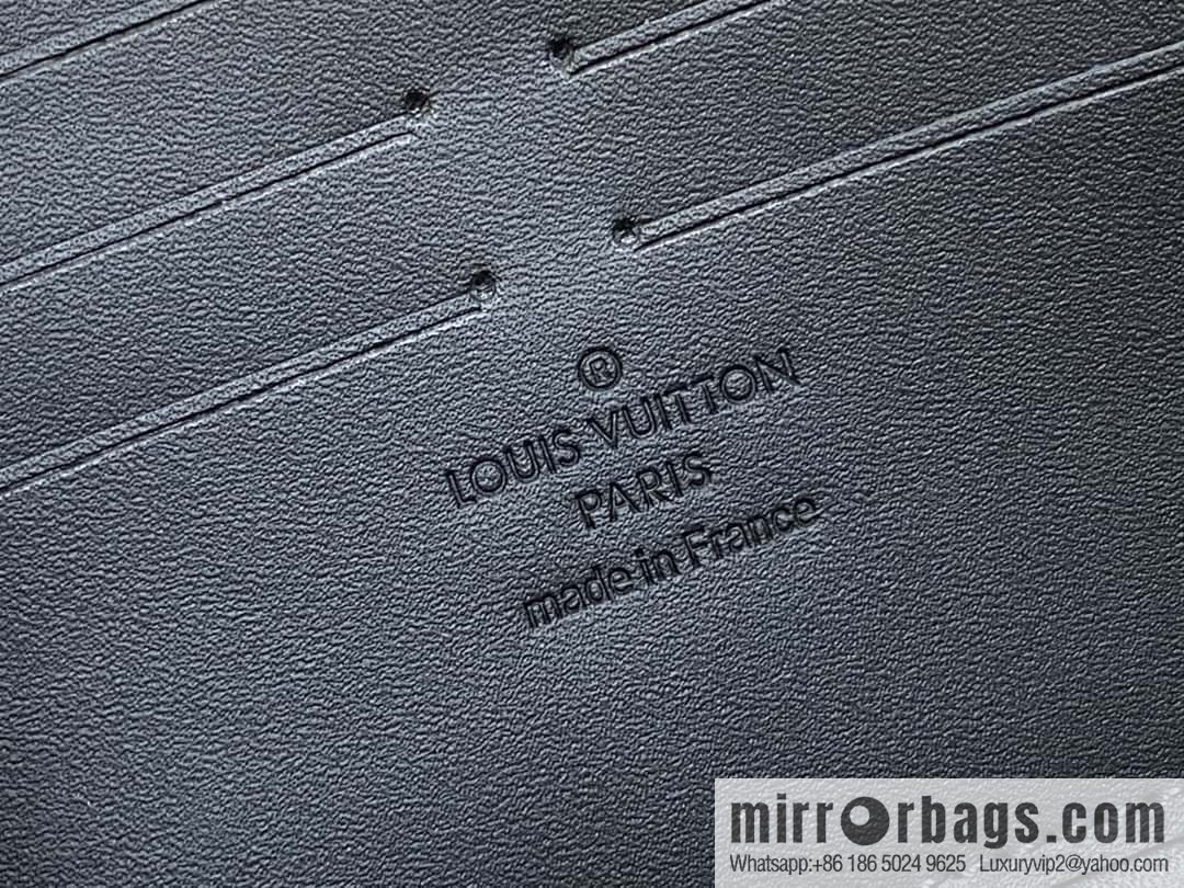 [Original order boutique] M11721 black embossed (plaid) full leather single zipper wallet series Zippy zipper wallet M60017 11721 black