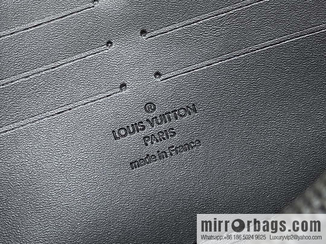 [Original order boutique] M11721 black embossed (lychee pattern) full leather single zipper wallet series Zippy zipper wallet M60017 11721 black