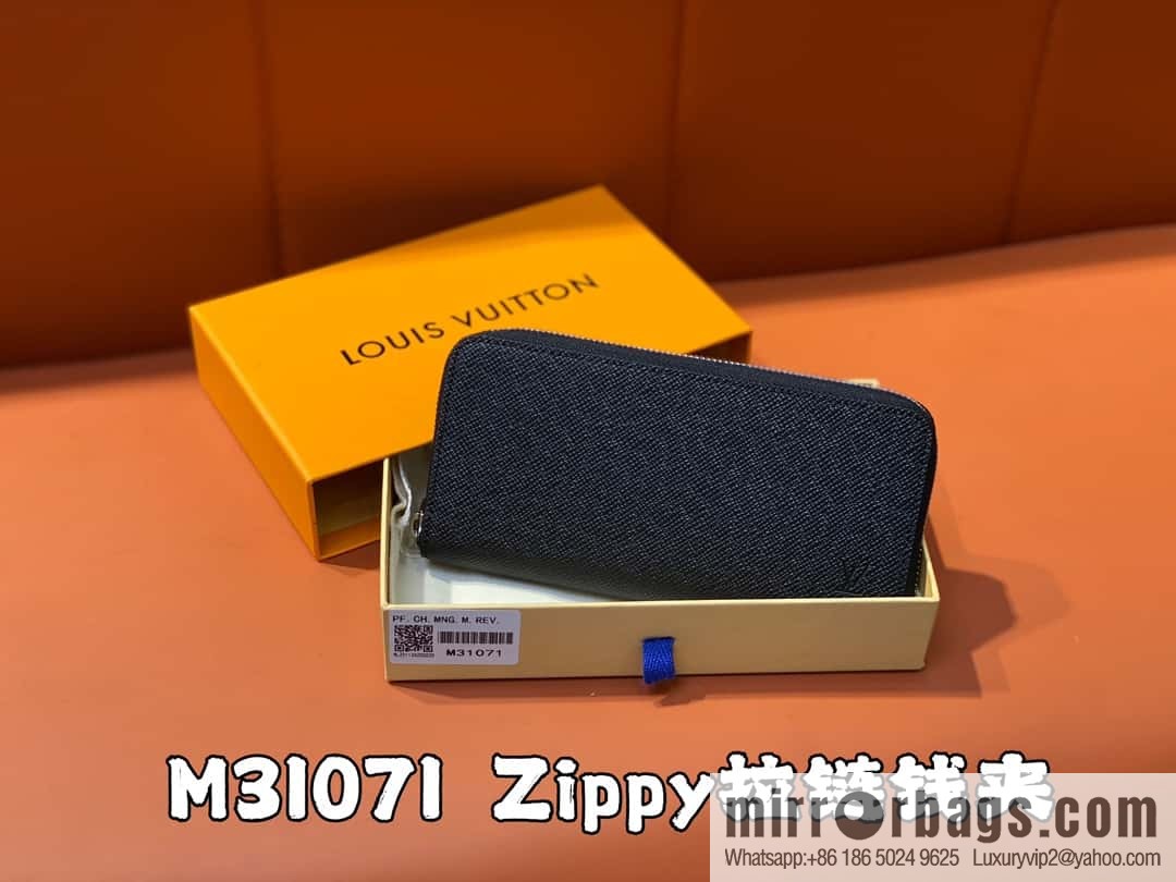 [Original order boutique] M31071 black cross pattern, full leather single zipper wallet series Zippy zipper wallet M60017 11721 black
