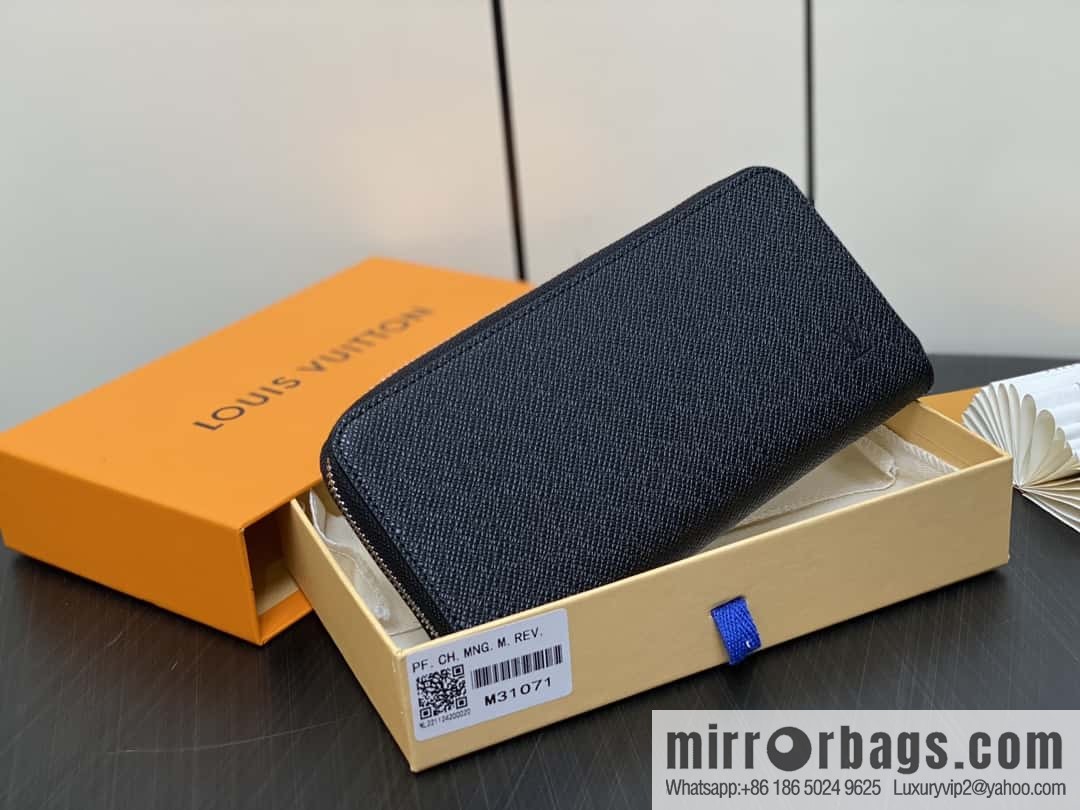 [Original order boutique] M31071 black cross pattern, full leather single zipper wallet series Zippy zipper wallet M60017 11721 black