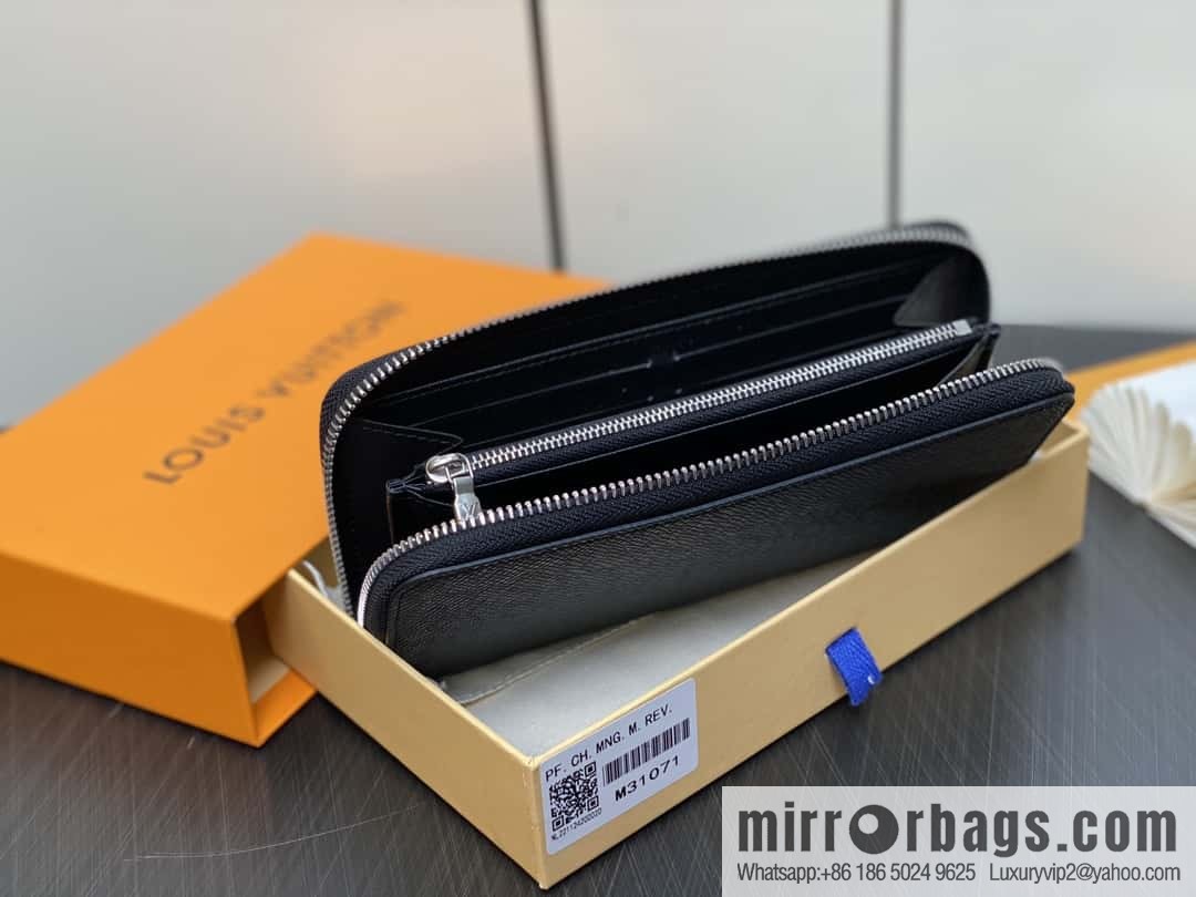 [Original order boutique] M31071 black cross pattern, full leather single zipper wallet series Zippy zipper wallet M60017 11721 black