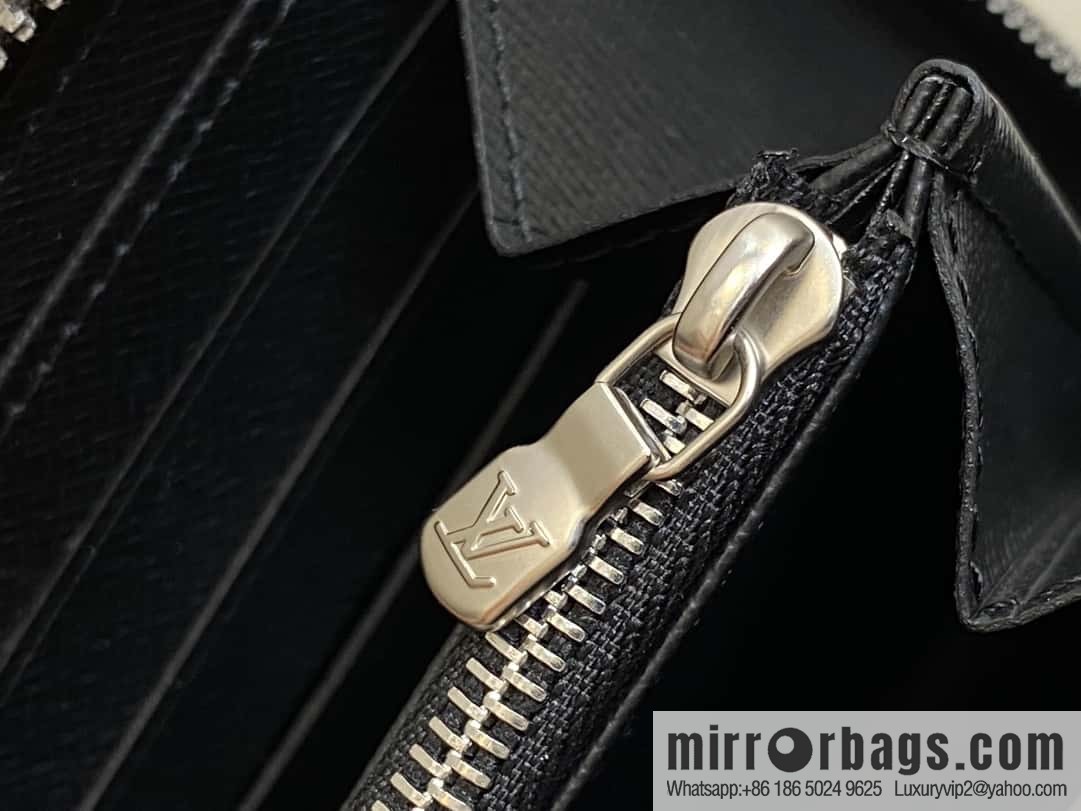 [Original order boutique] M31071 black cross pattern, full leather single zipper wallet series Zippy zipper wallet M60017 11721 black