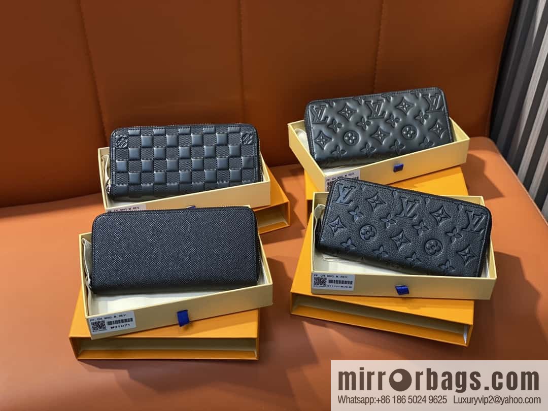 [Original order boutique] M31071 black cross pattern, full leather single zipper wallet series Zippy zipper wallet M60017 11721 black