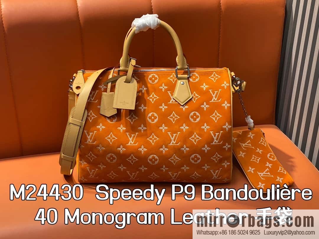 [Original order boutique] M24430 matte orange, pillow bag speedy series, this Speedy P9 Bandoulière 40 Monogram Leather handbag