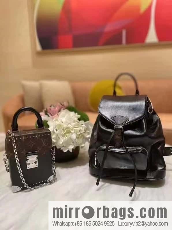 [Original order boutique] M12587 black full leather, backpack series, this Montsouris small backpack.