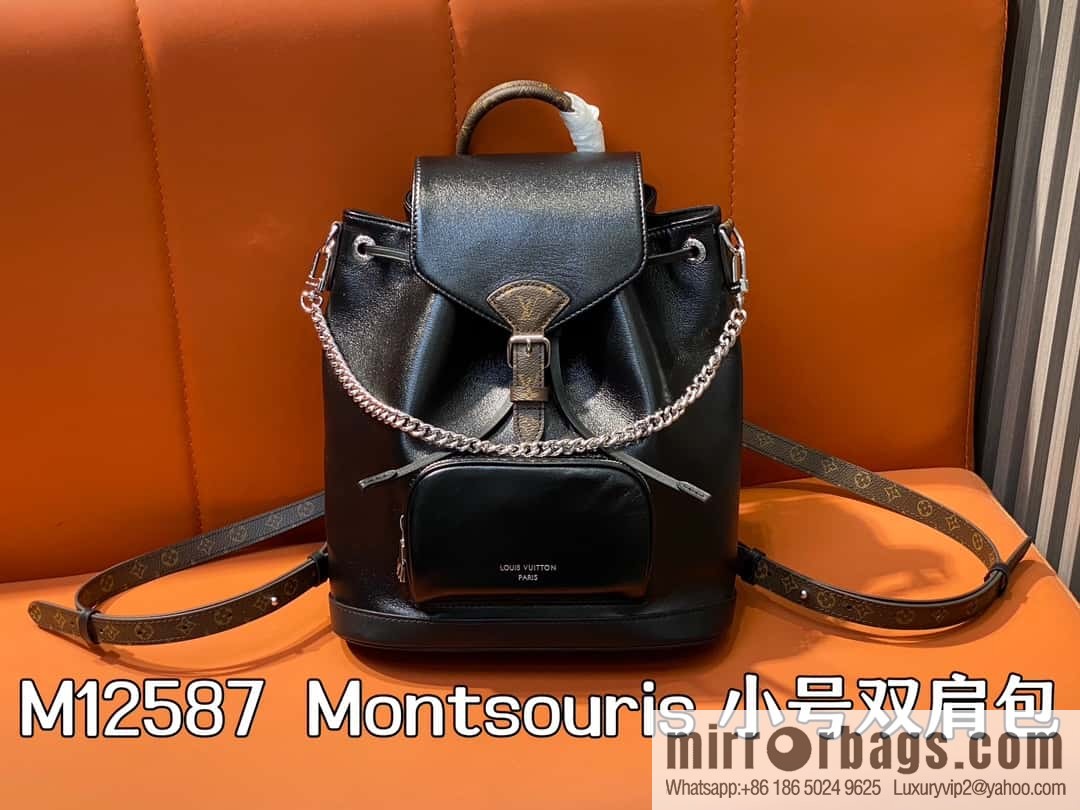 [Original order boutique] M12587 black full leather, backpack series, this Montsouris small backpack.
