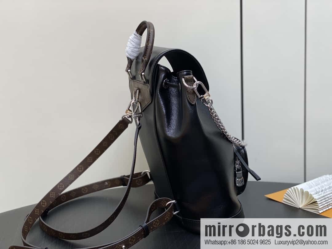 [Original order boutique] M12587 black full leather, backpack series, this Montsouris small backpack.