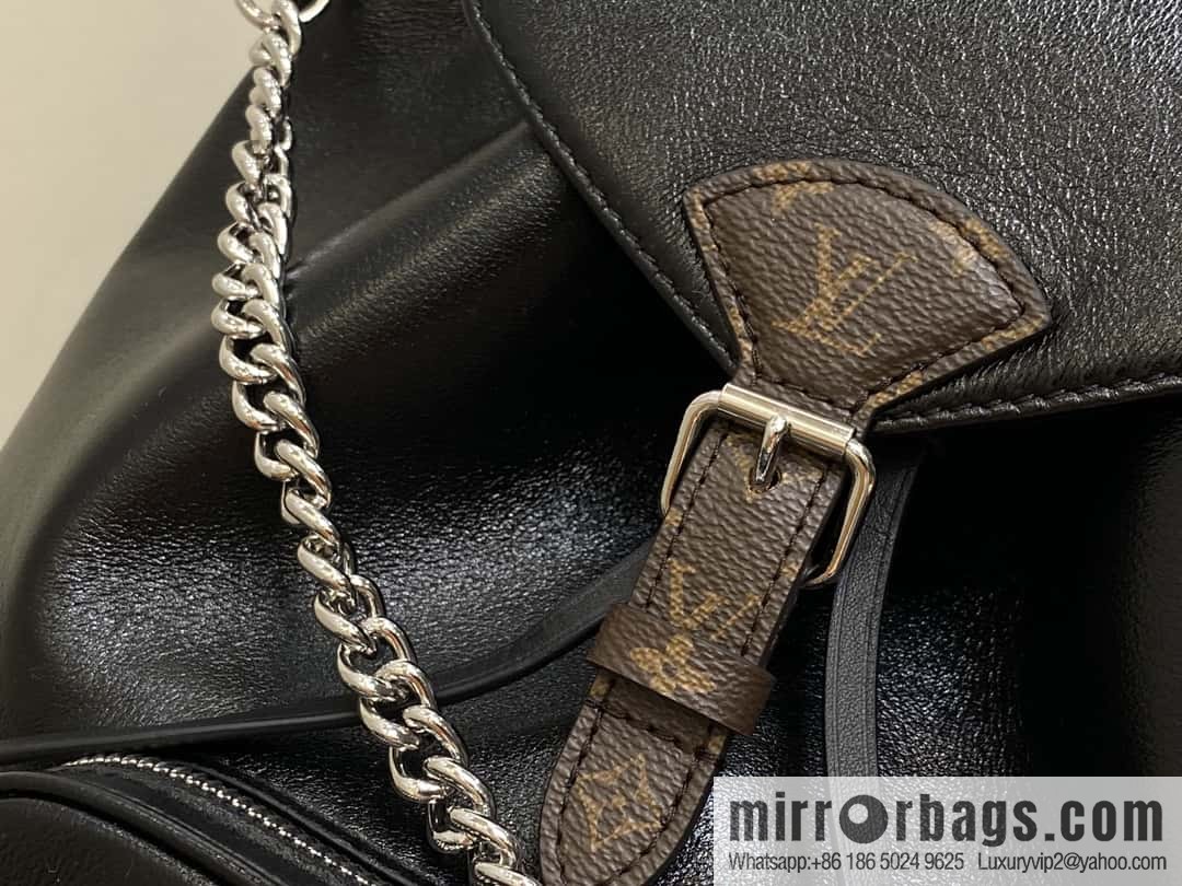 [Original order boutique] M12587 black full leather, backpack series, this Montsouris small backpack.