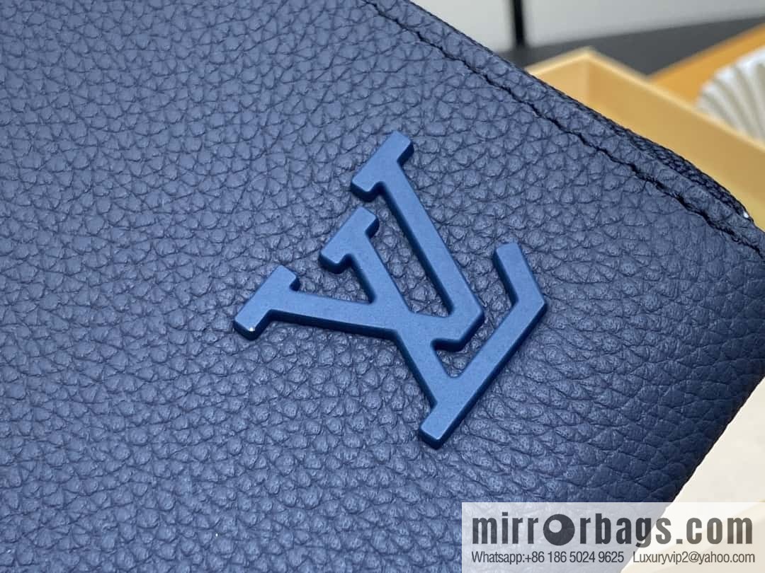 [Original single boutique] M80334 blue, full leather single zipper wallet series, this horizontal Zippy wallet.