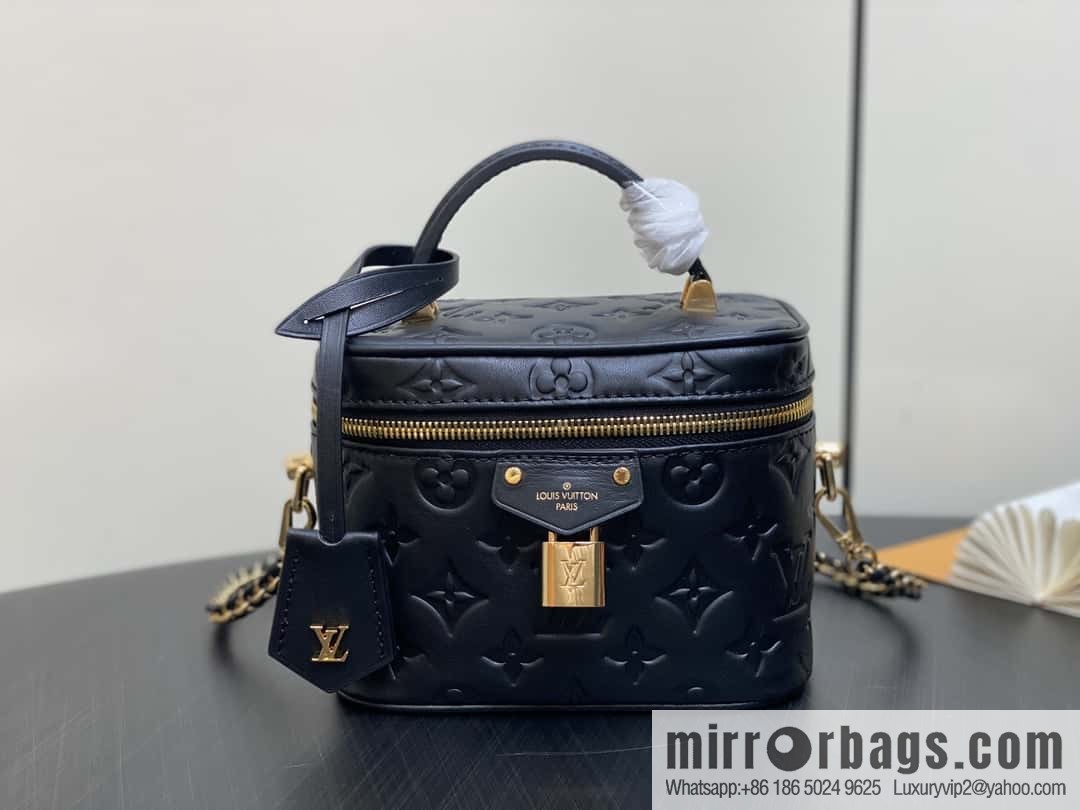 [Original order boutique] M25123 black, full leather embossed cosmetic bag series, variable size chip version M25219 white M25123 black, this Vanity small handbag.