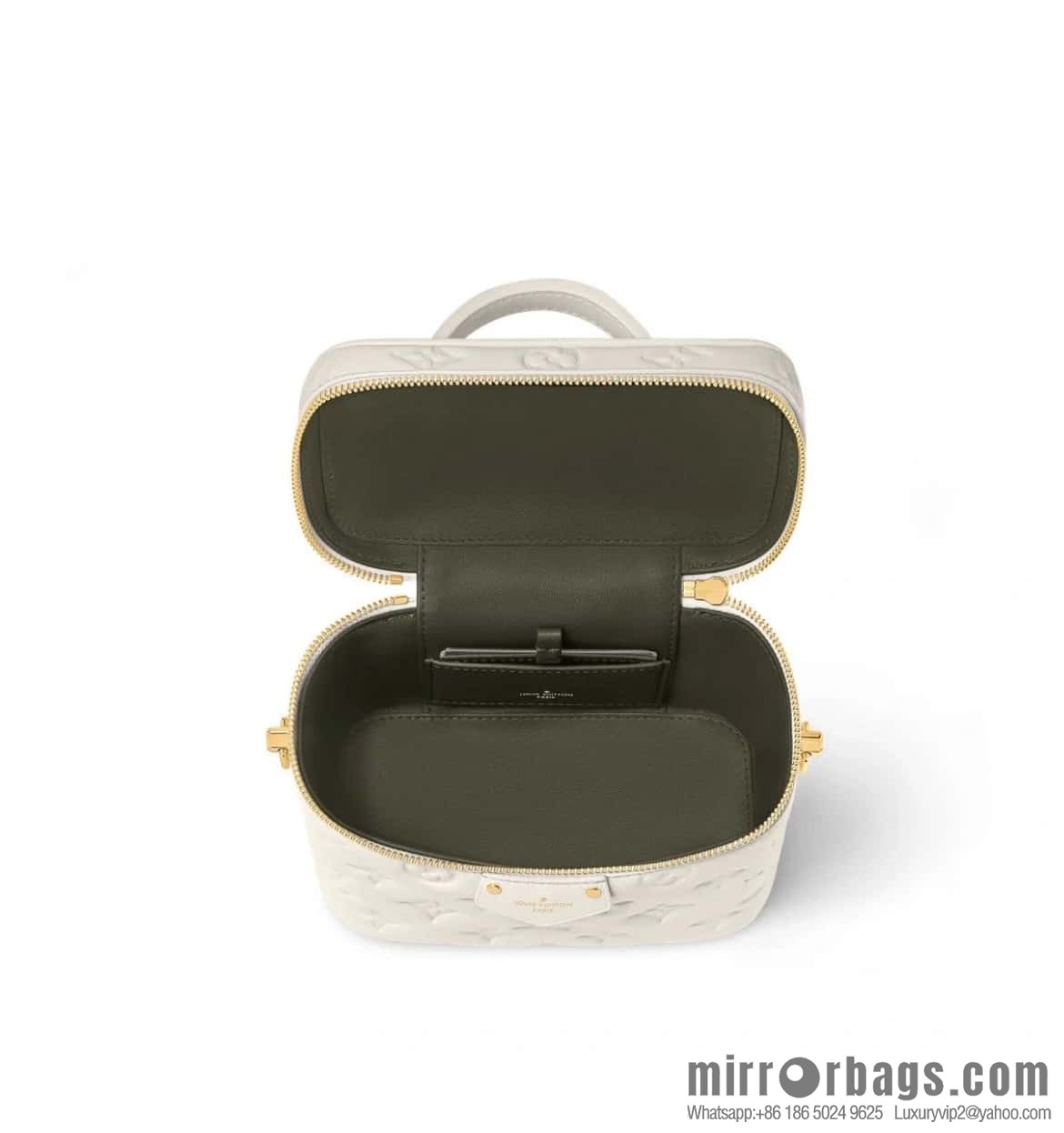 [Original order boutique] M25129 white, full leather embossed cosmetic bag series, variable size chip version M25219 white M25123 black, this Vanity small handbag.