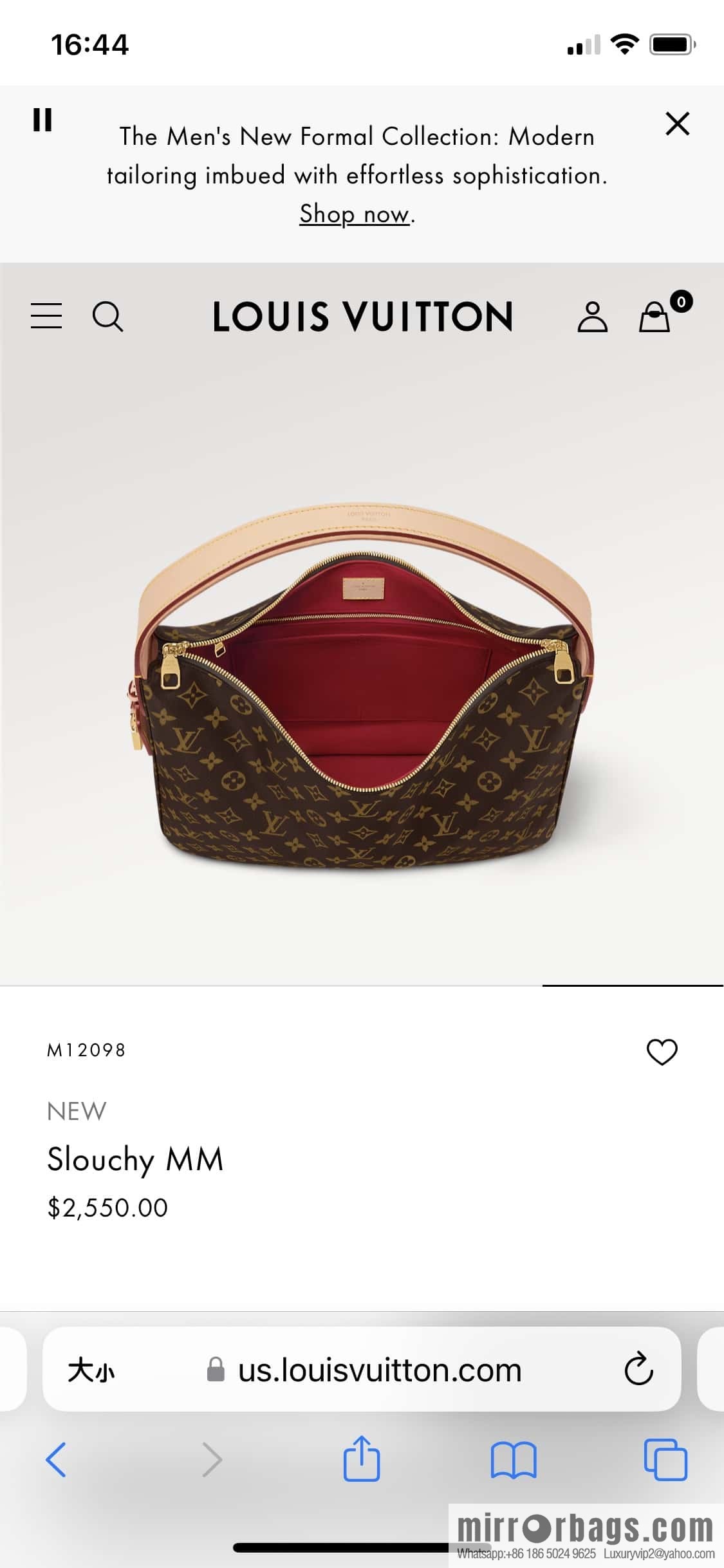 [Original order boutique] M12098 presbyopia, shopping bag, armpit bag series, variable size chip version NEW Slouchy MM handbag