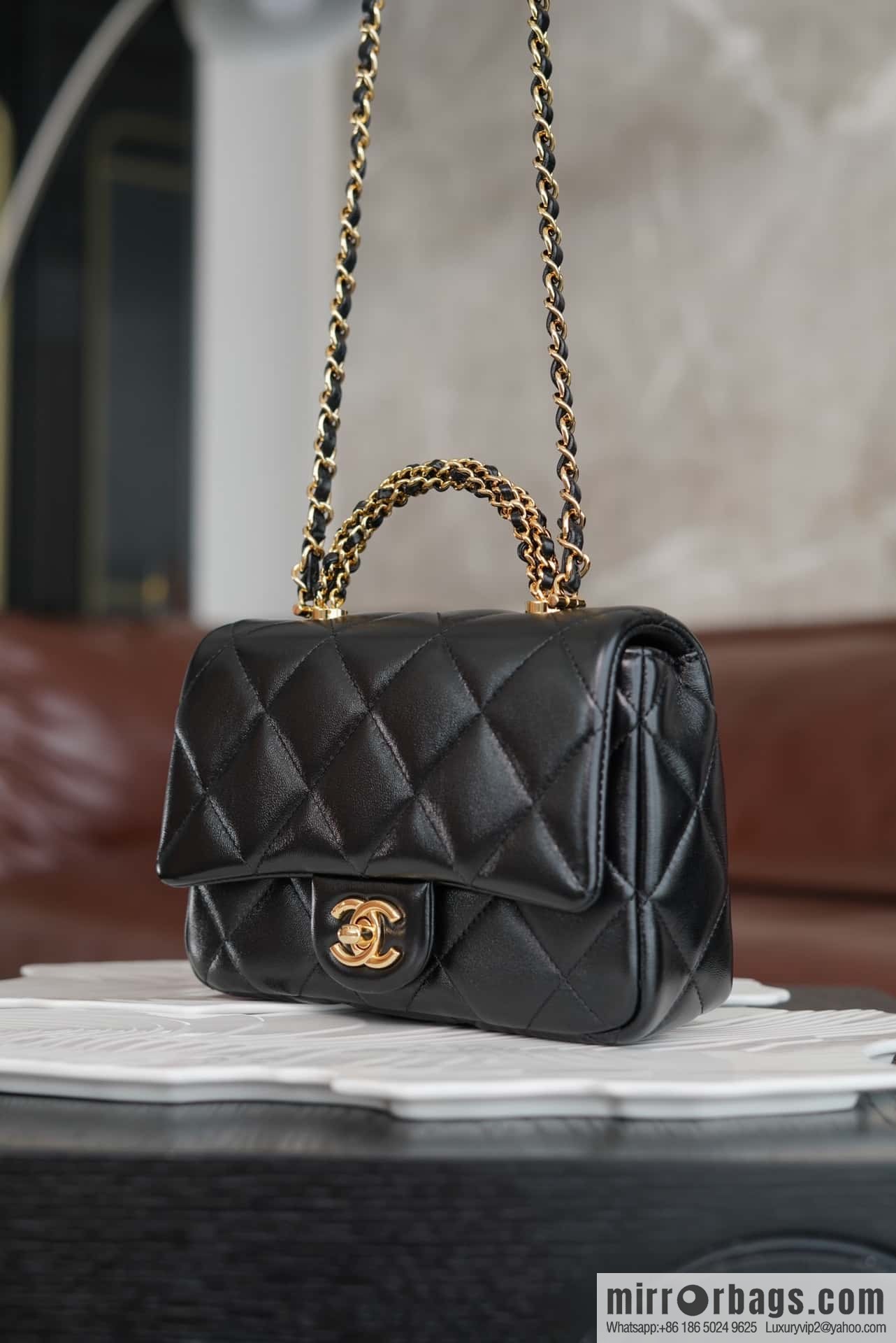 CHANEL 24b Flap New thick chain handle, fat square, small AS5032 B17665 94305