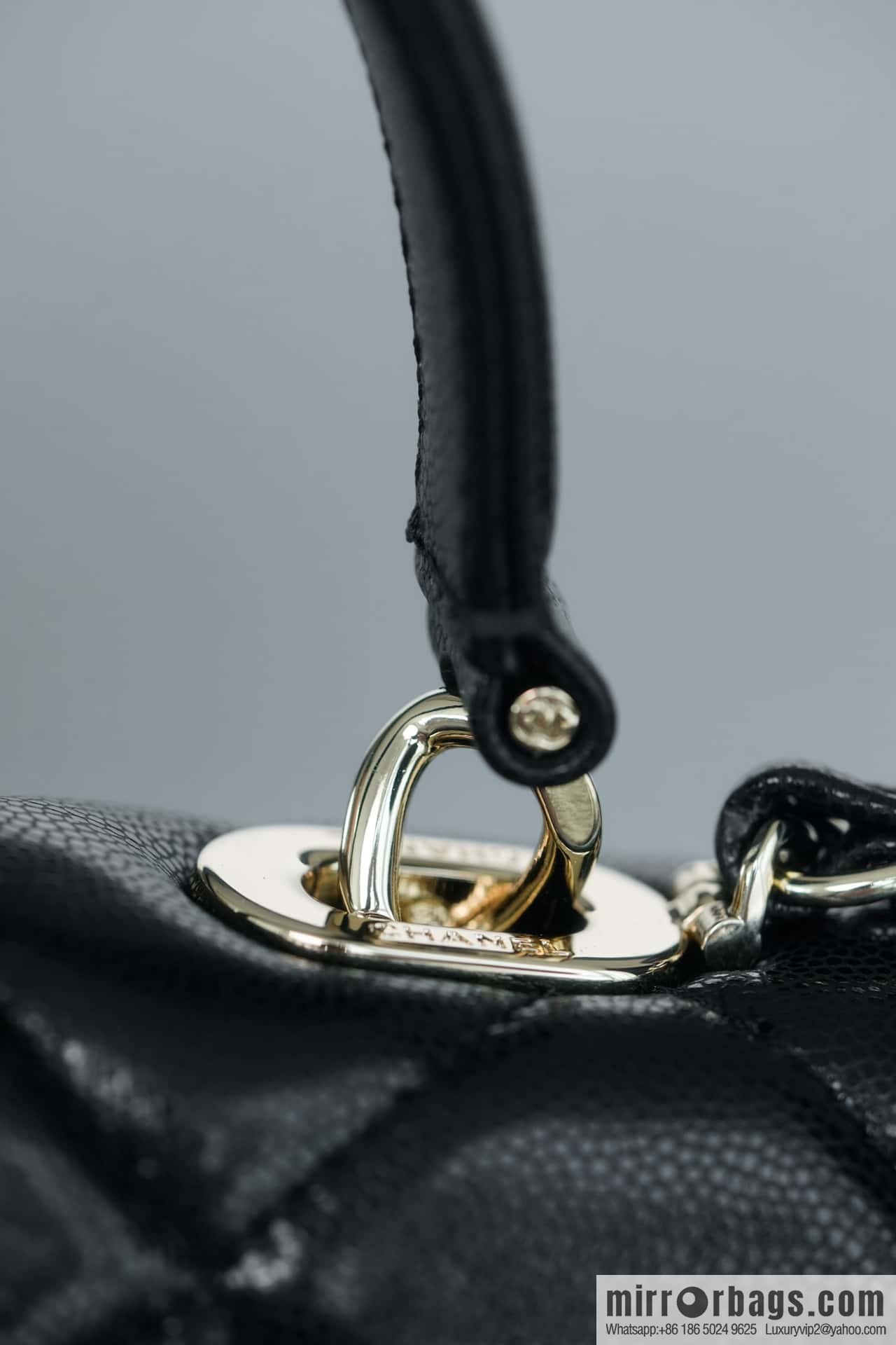 CHANEL 24p handle Kelly box, black large AS4712