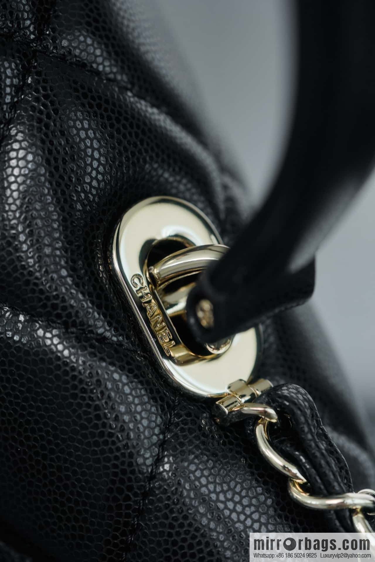 CHANEL 24p handle Kelly box, black large AS4712