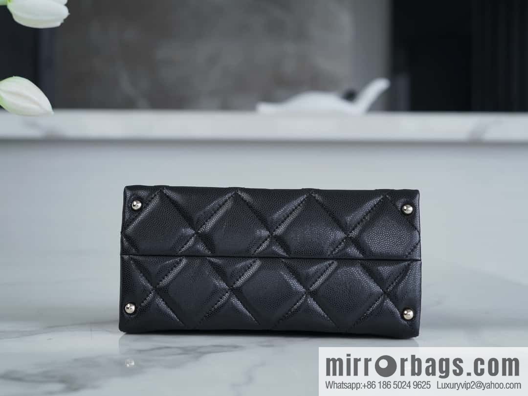 CHANEL 24p handle Kelly box, black small AS4711