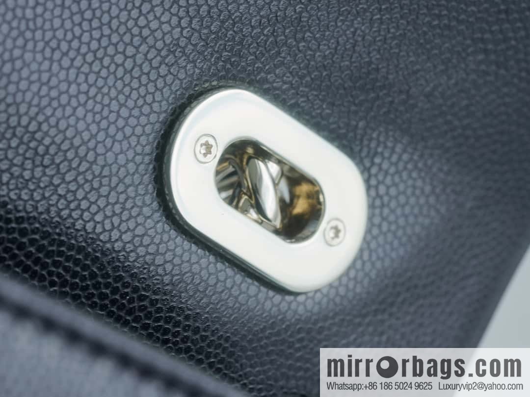 CHANEL 24p handle Kelly box, black small AS4711