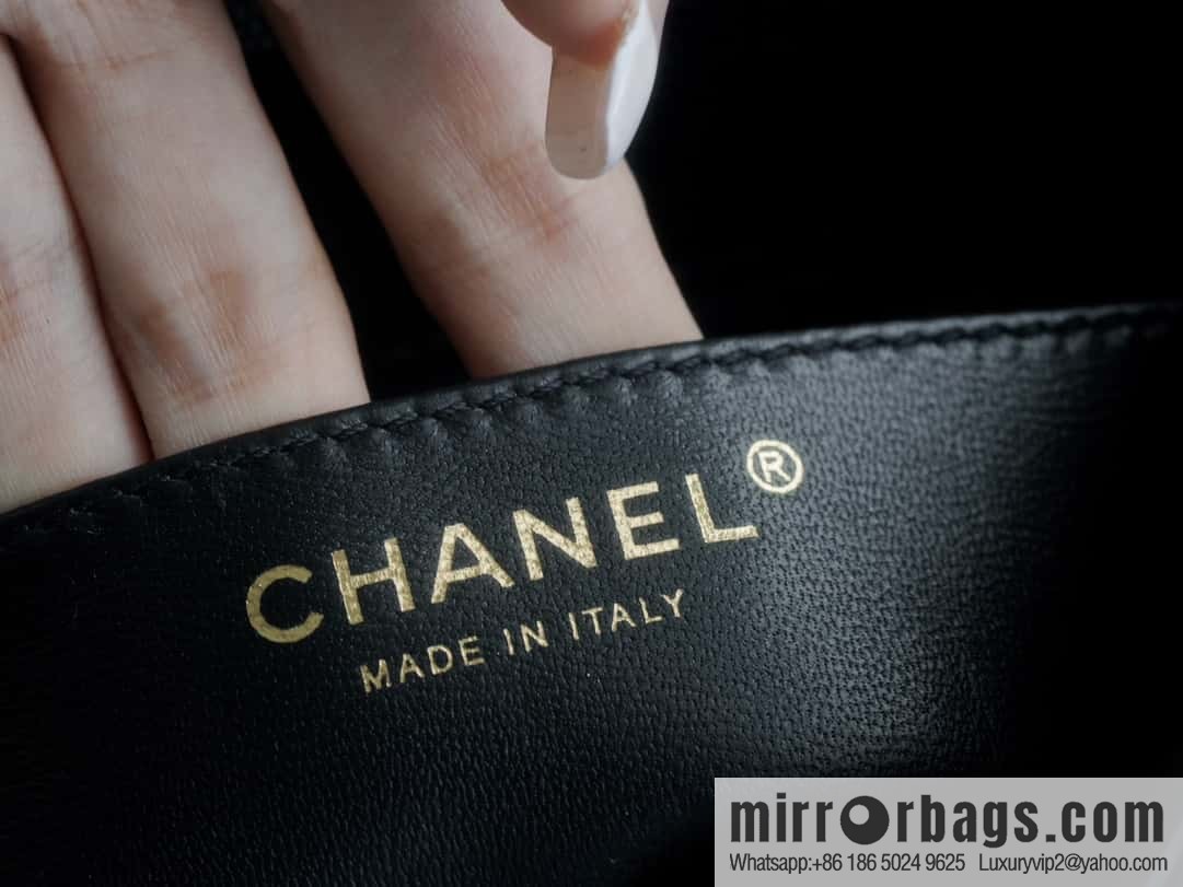 CHANEL 24p handle Kelly box, black small AS4711