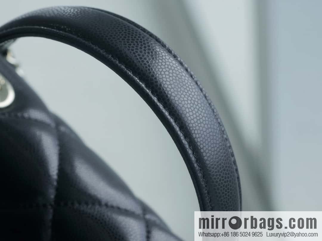 CHANEL 24p handle Kelly box, black small AS4711