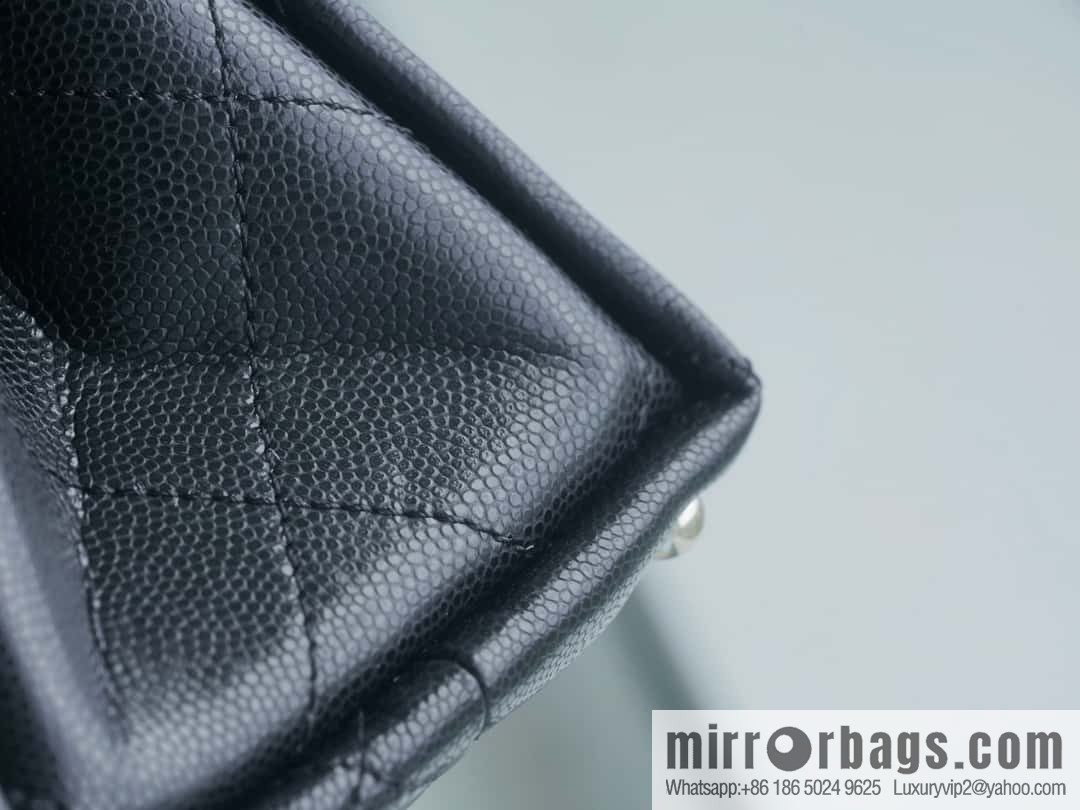 CHANEL 24p handle Kelly box, black small AS4711