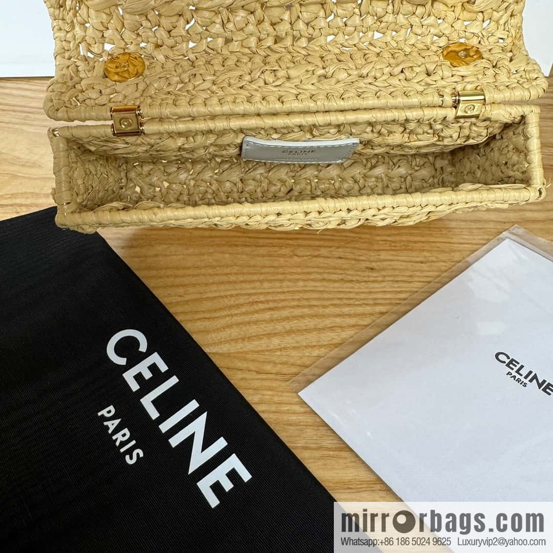 CELINE PARISCLAUDE Plant material effect fabric chain shoulder backpack 112252