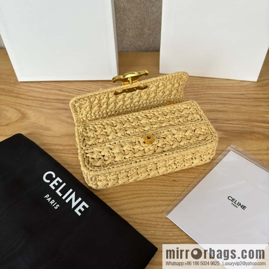 CELINE PARISCLAUDE Plant material effect fabric chain shoulder backpack 112252