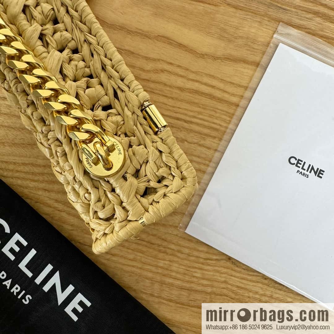 CELINE PARISCLAUDE Plant material effect fabric chain shoulder backpack 112252