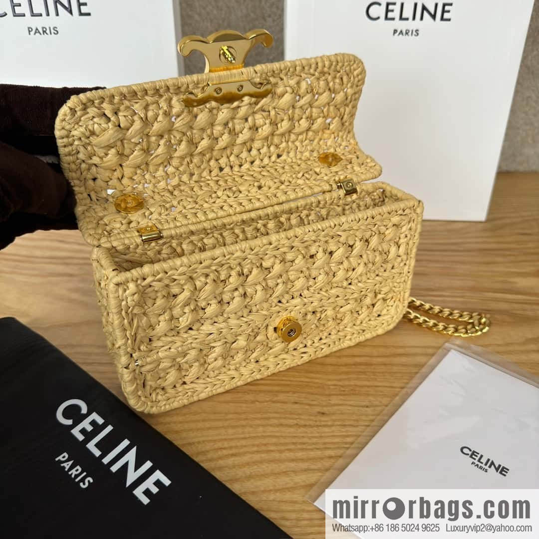 CELINE PARISCLAUDE Plant material effect fabric chain shoulder backpack 112252
