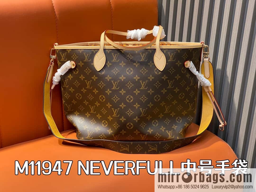 [Original single boutique] M11947 presbyopia yellow, available on both sides, variable code chip version, shopping bag series NEVERFULL medium handbag