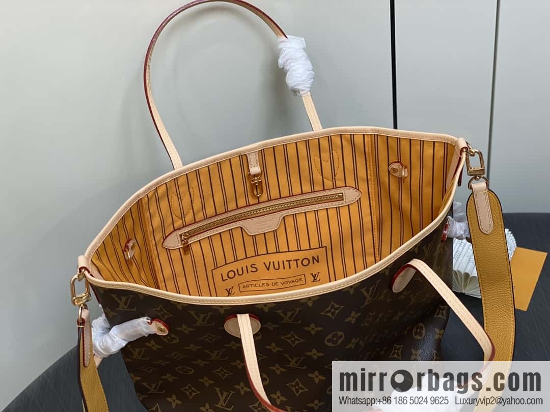 [Original single boutique] M11947 presbyopia yellow, available on both sides, variable code chip version, shopping bag series NEVERFULL medium handbag
