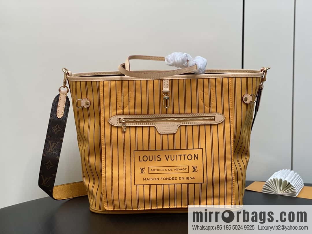 [Original single boutique] M11947 presbyopia yellow, available on both sides, variable code chip version, shopping bag series NEVERFULL medium handbag
