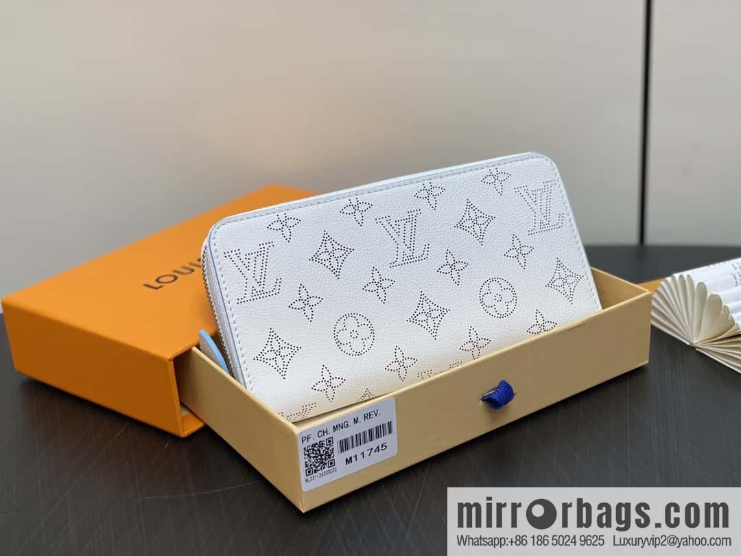 [Original single boutique] M11745 white hollow, single zipper wallet series Zippy zipper wallet M60017 11745 white (hollow)