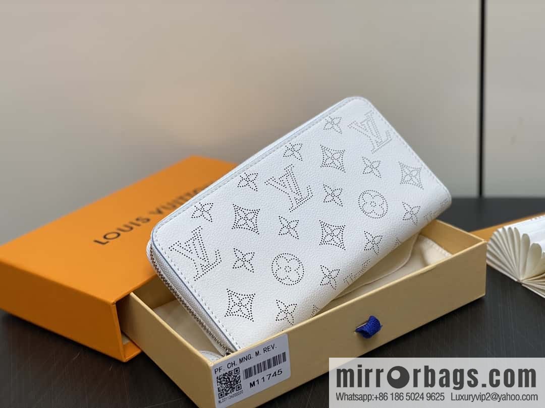 [Original single boutique] M11745 white hollow, single zipper wallet series Zippy zipper wallet M60017 11745 white (hollow)
