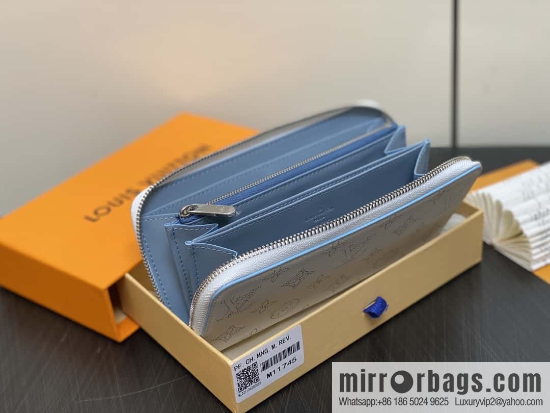 [Original single boutique] M11745 white hollow, single zipper wallet series Zippy zipper wallet M60017 11745 white (hollow)