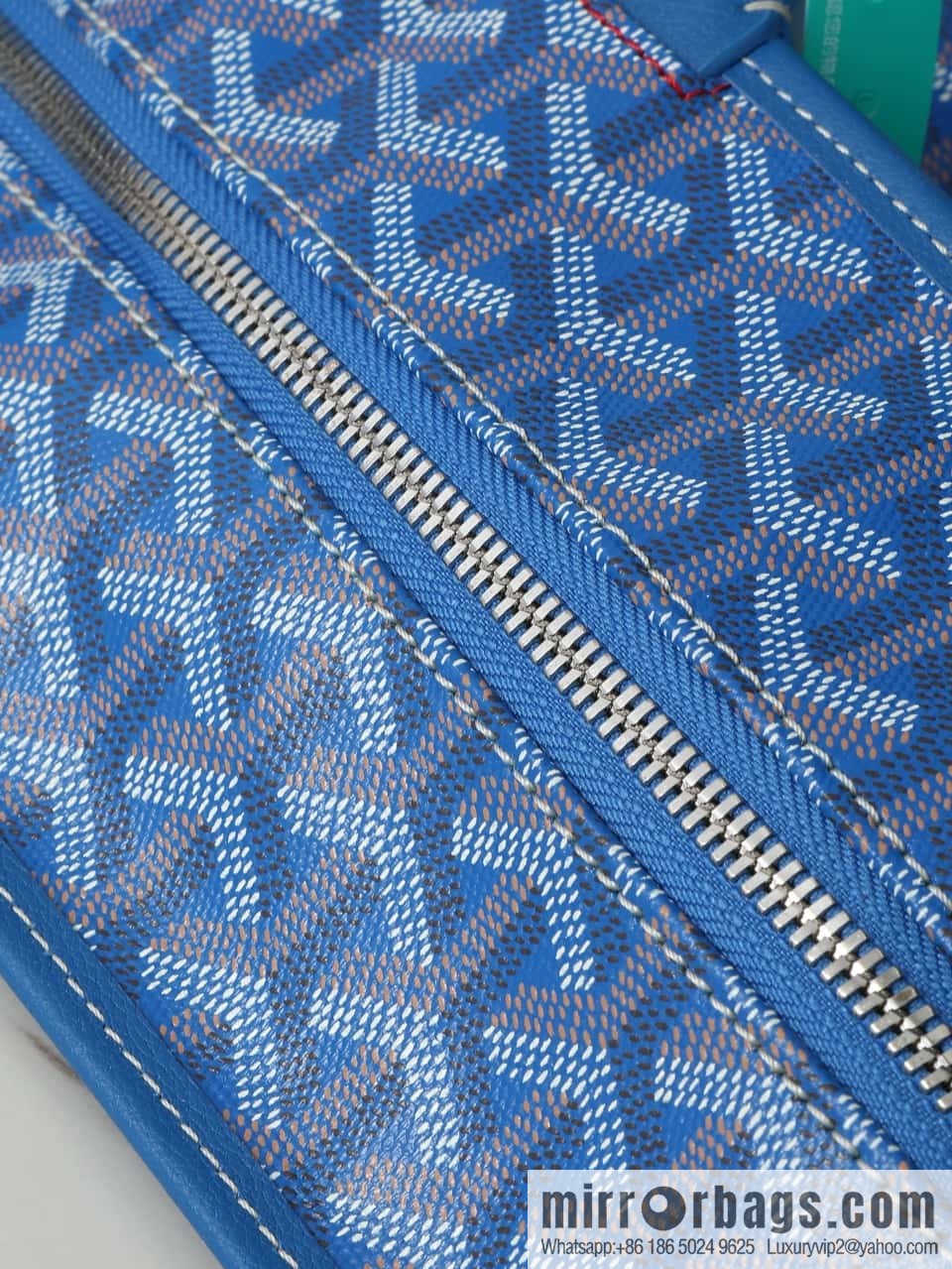 [Premium quality, all copper hardware] 🔎 020323 blue, goyard goya artois medium zipper tote bag