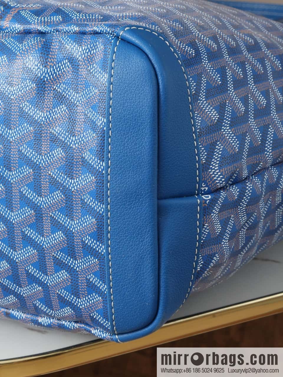 [Premium quality, all copper hardware] 🔎 020323 blue, goyard goya artois medium zipper tote bag