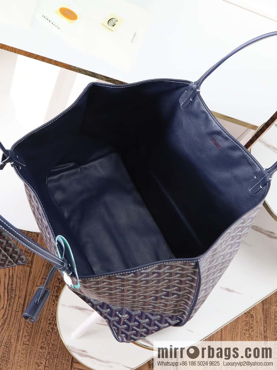 [Premium quality, original materials] Goyard reversible anjous double-sided tray extra large blue tray bag