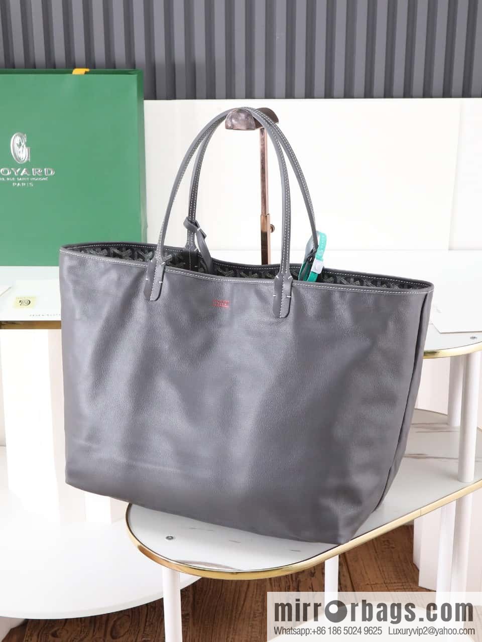 [Premium quality, original materials] Goyard reversible anjous double-sided tray extra large gray tray bag