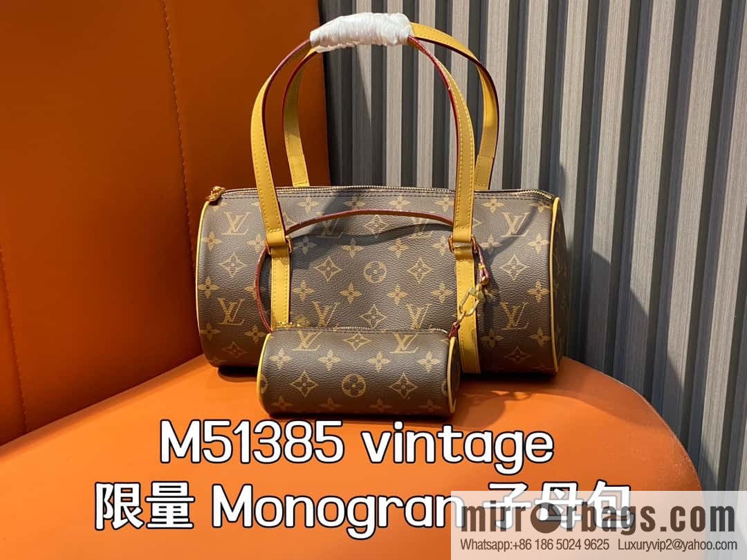 [Original order boutique] M51385 old flower mother and child bag, gong and drum bag medieval bag series vintage limited edition Monogran mother and child bag