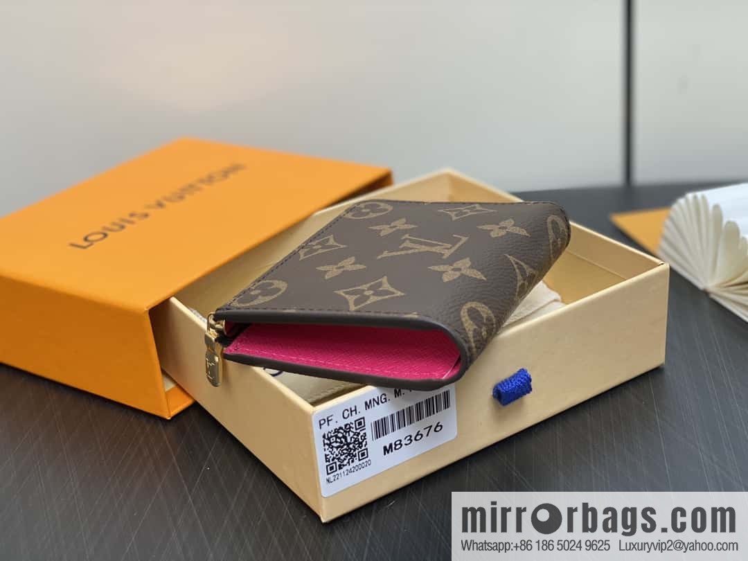 [Original order boutique] M83676 presbyopia rose red, zipper wallet series NEW Noah Compact wallet