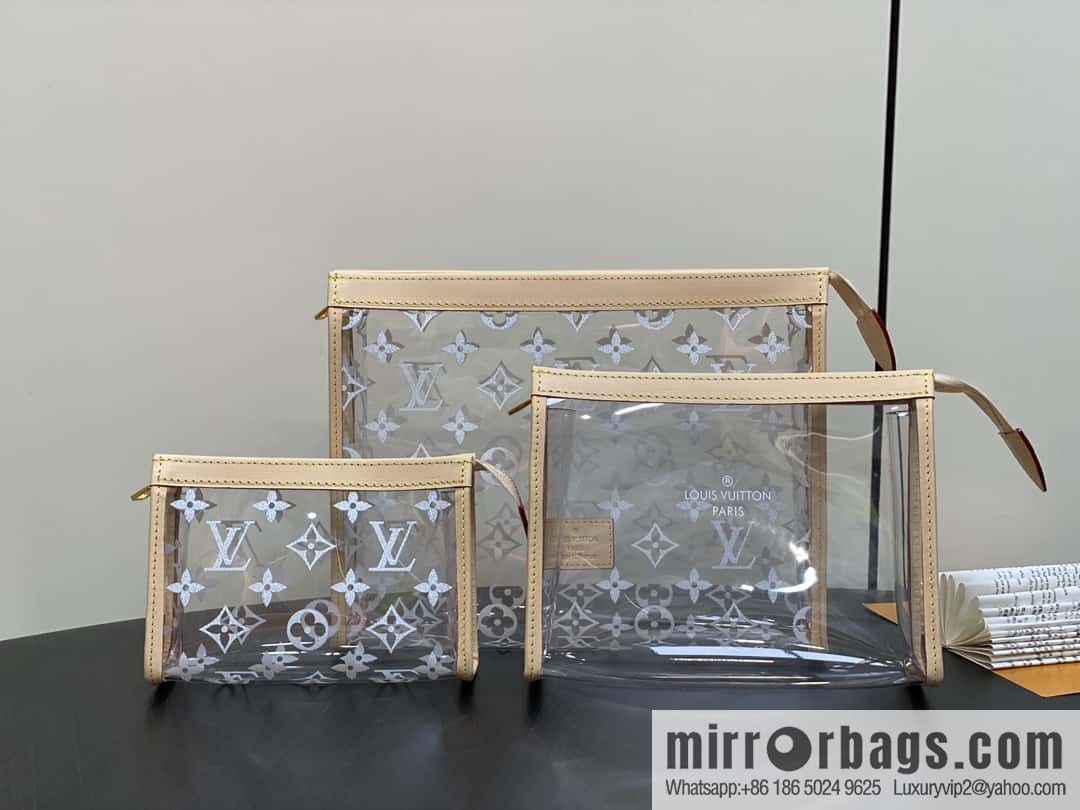 [Original order boutique] M11390 transparent, three-piece handbag clutch bag series Trio Poche Toilette handbag