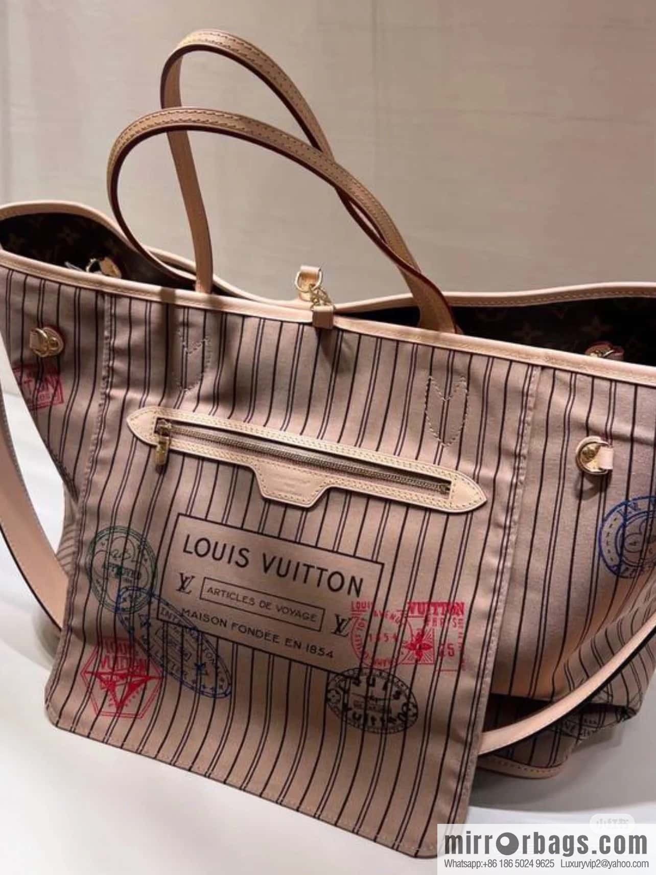 [Original order boutique] M11948 presbyopia apricot (seal double-sided) large shopping bag series NEVERFULL BANDOULIZRE INSIDE OUT large handbag